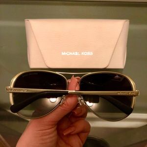 Michael Kors brown and gold aviators